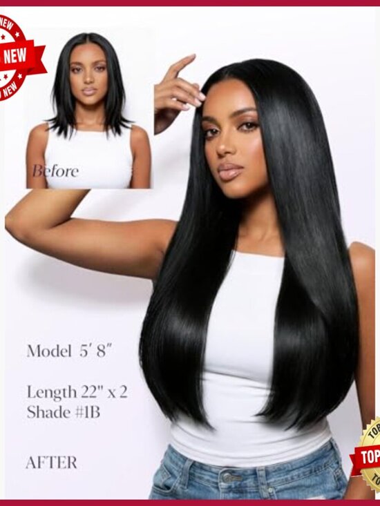 16 Inch Human Hair Clip-In Extensions, 7 Piece Set for Volume & Length main image 5